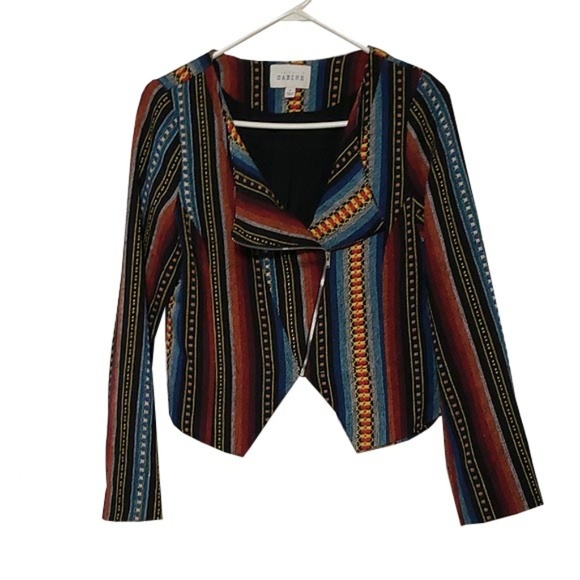 Sabine Jackets & Blazers - Sabine Southwestern Aztec Zipper Jacket